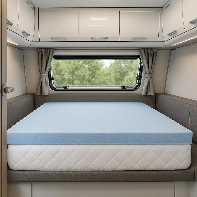 Lounj RV Gel Memory Foam Topper, 2 in, 60 x 75 x 2 in